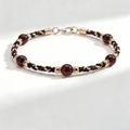 Artisan Red Garnet Woven Beaded Bracelet
