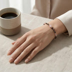 Rose Quartz and Woven Cord Gold Accent Bracelet