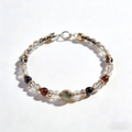 Multi-Gemstone and Woven Cord Gold Accent Bracelet
