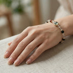 Multi-Gemstone and Woven Cord Gold Accent Bracelet
