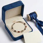 Multi-Gemstone and Woven Cord Gold Accent Bracelet