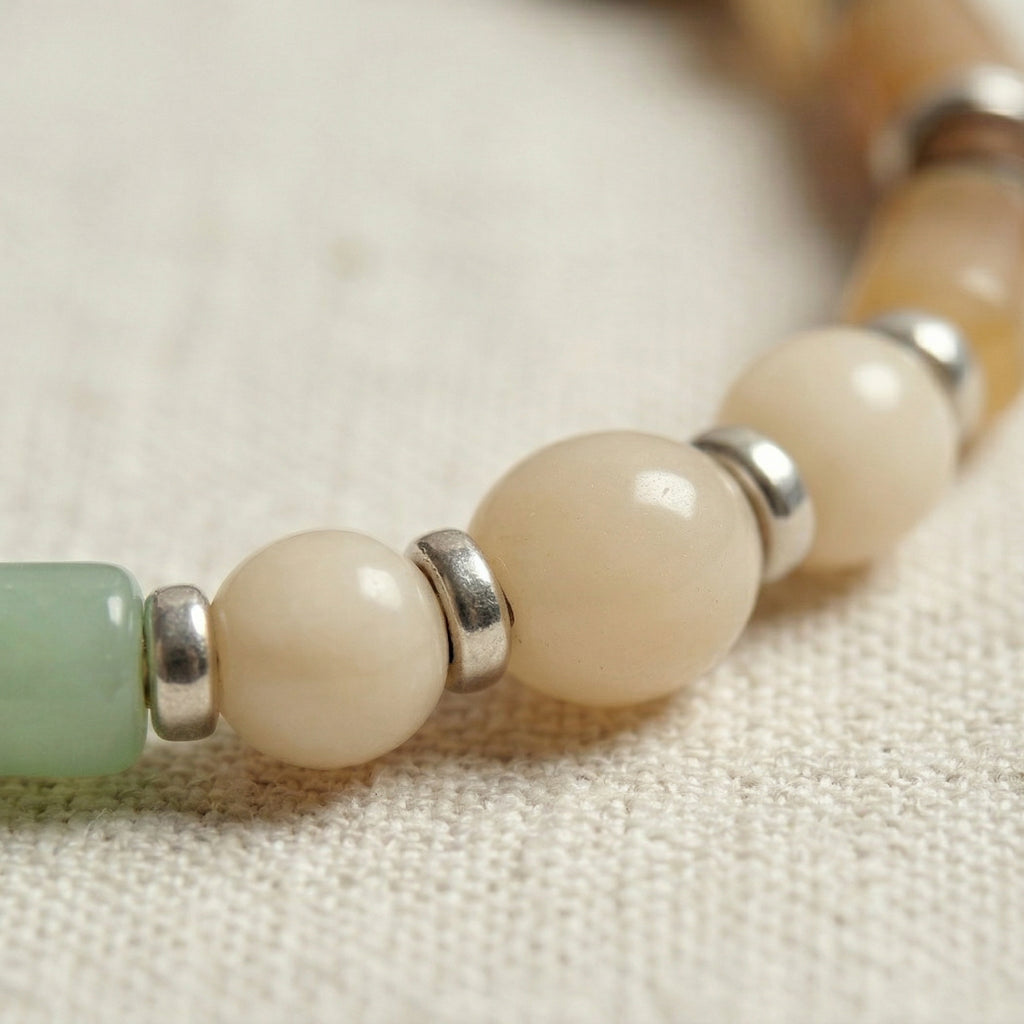 Multi-Gemstone and Wood Accent Bracelet