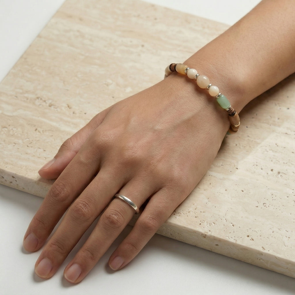 Multi-Gemstone and Wood Accent Bracelet