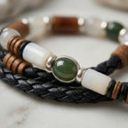 Multi-Gemstone and Wood Accent Bracelet