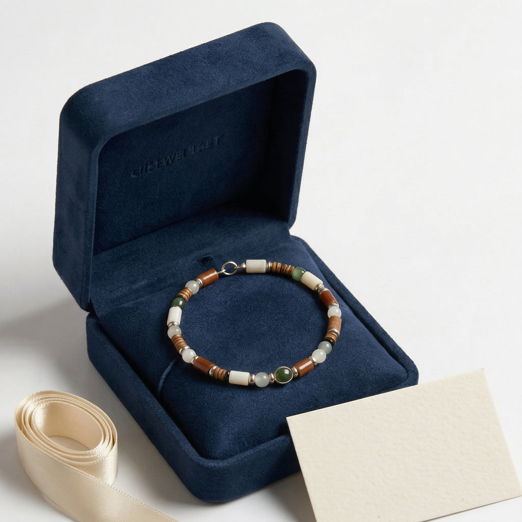 Multi-Gemstone and Wood Accent Bracelet