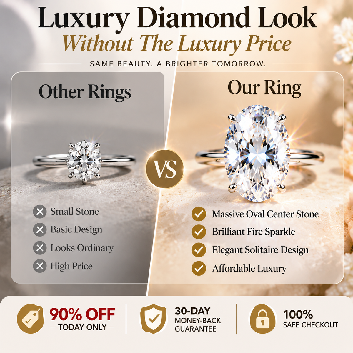 ⭐ The Forever Oval Diamond Ring™ | Luxury Solitaire Engagement Ring With Brilliant Fire Sparkle