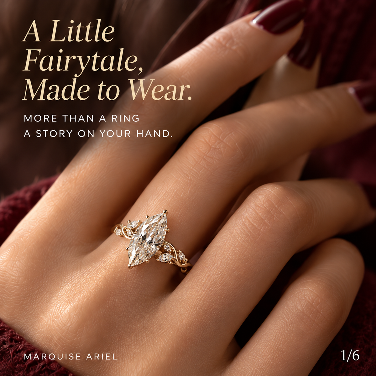 Ariel Marquise Vine Ring — A Little Fairytale, Made to Wear