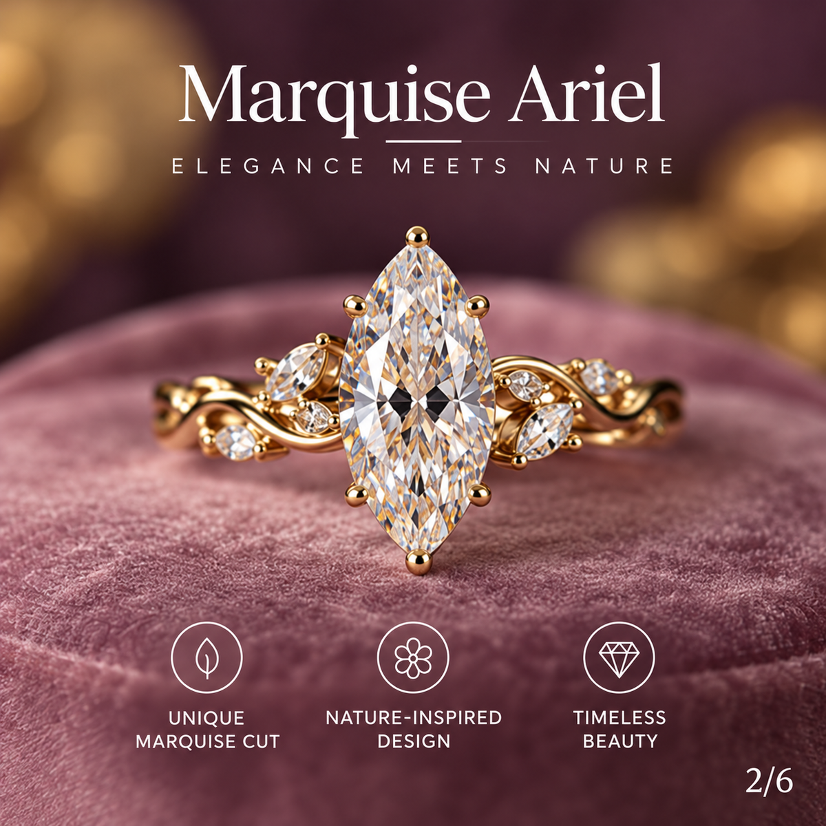 Ariel Marquise Vine Ring — A Little Fairytale, Made to Wear