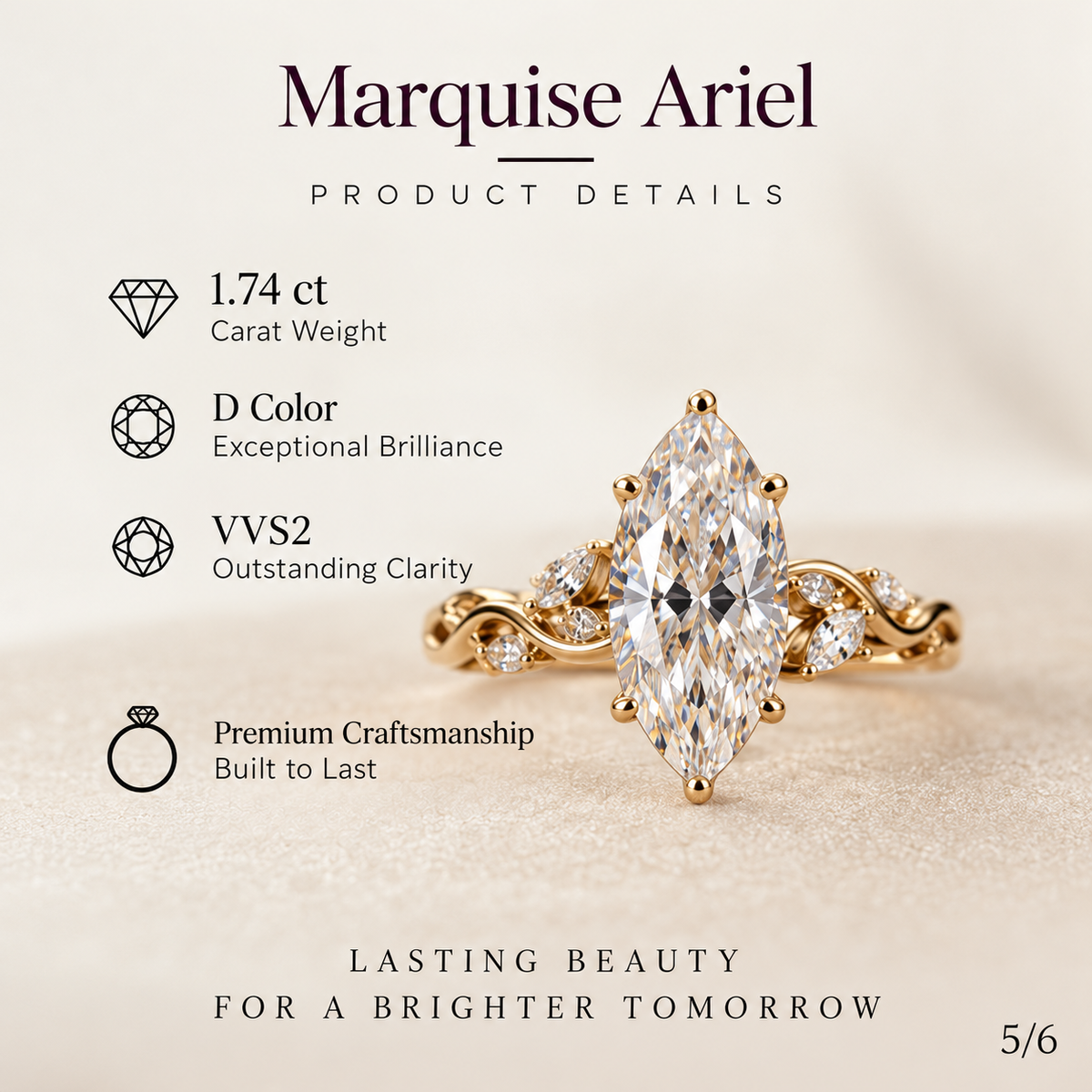 Ariel Marquise Vine Ring — A Little Fairytale, Made to Wear