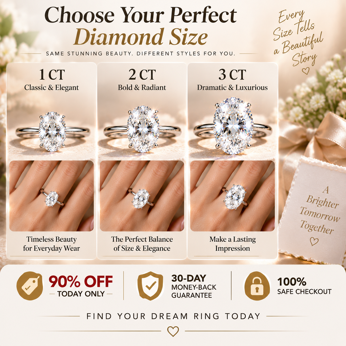 ⭐ The Forever Oval Diamond Ring™ | Luxury Solitaire Engagement Ring With Brilliant Fire Sparkle